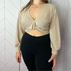 Sweater long sleeved crop top